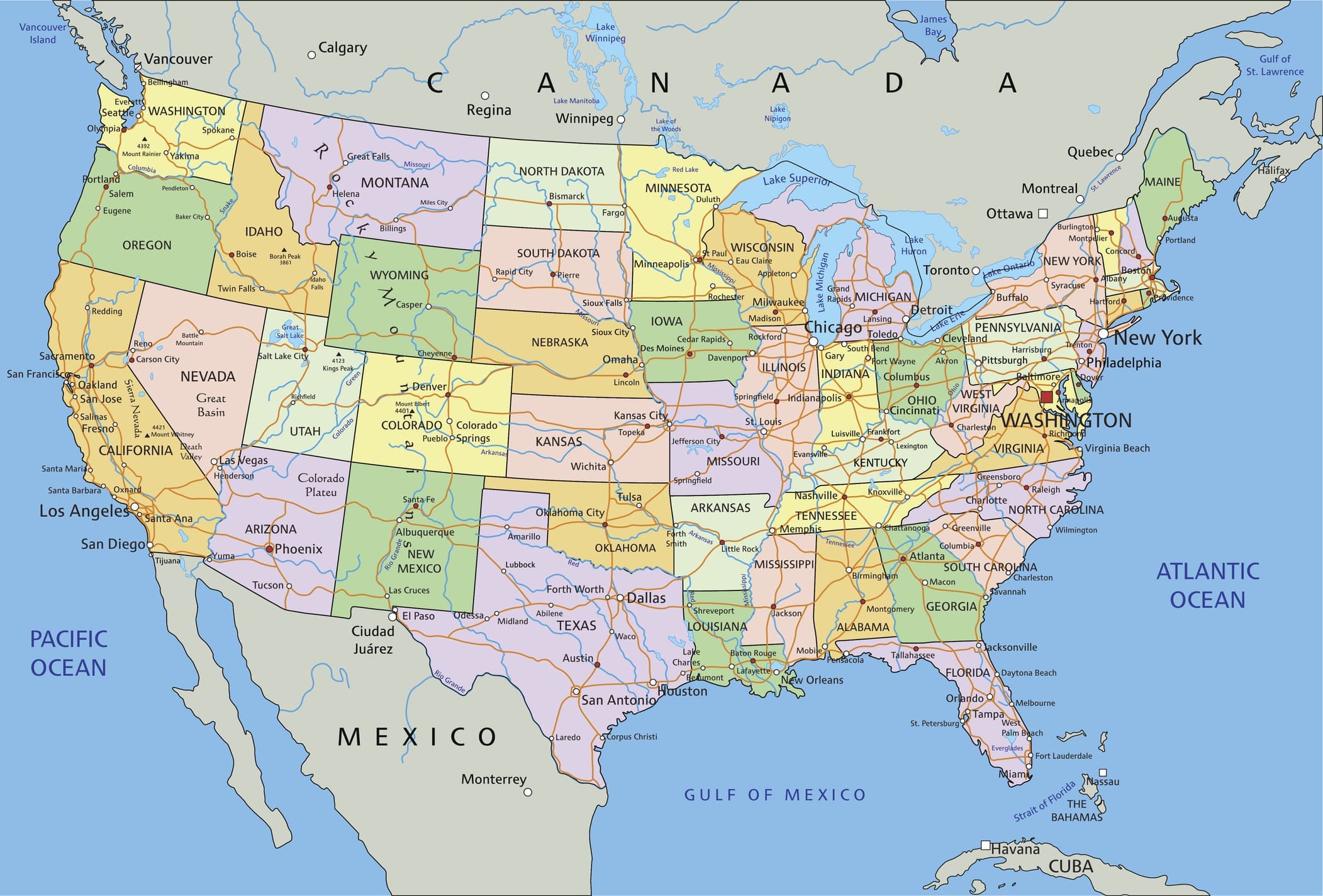アメリカ地図